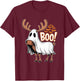 Spooky Moose Ghost Boo Costume Halloween Party T-Shirt - T-Shirt | Maroon