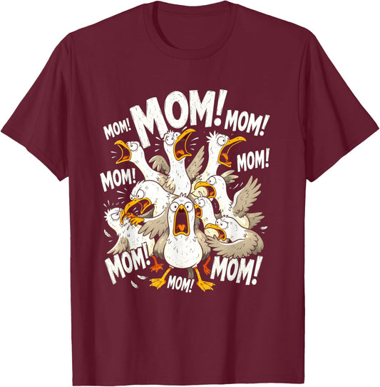 Funny Mom Life Humor Mom Mothers Day Seagull Mom T-Shirt - T-Shirt | Maroon