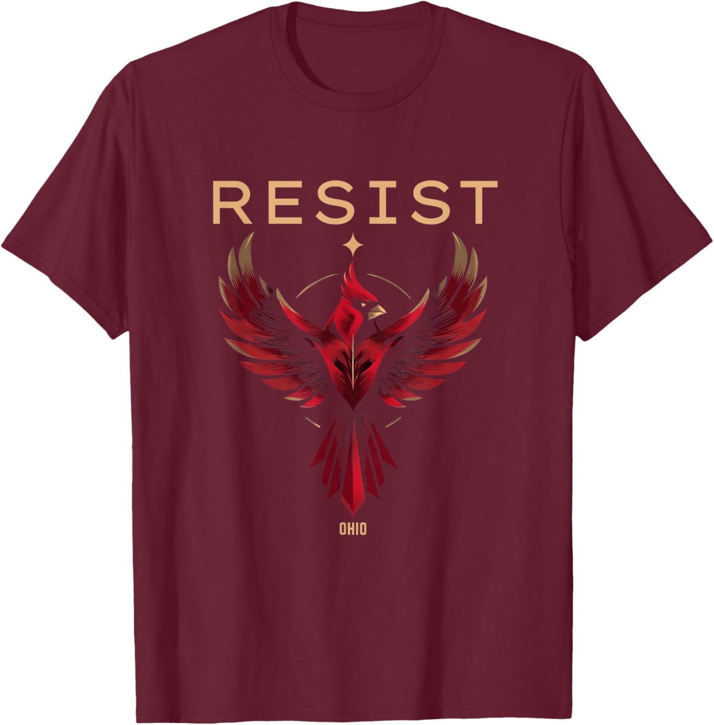 Ohio Resist 2026 Symbol of Rebel Alliance Red Cardinal T-Shirt - T-Shirt | Maroon