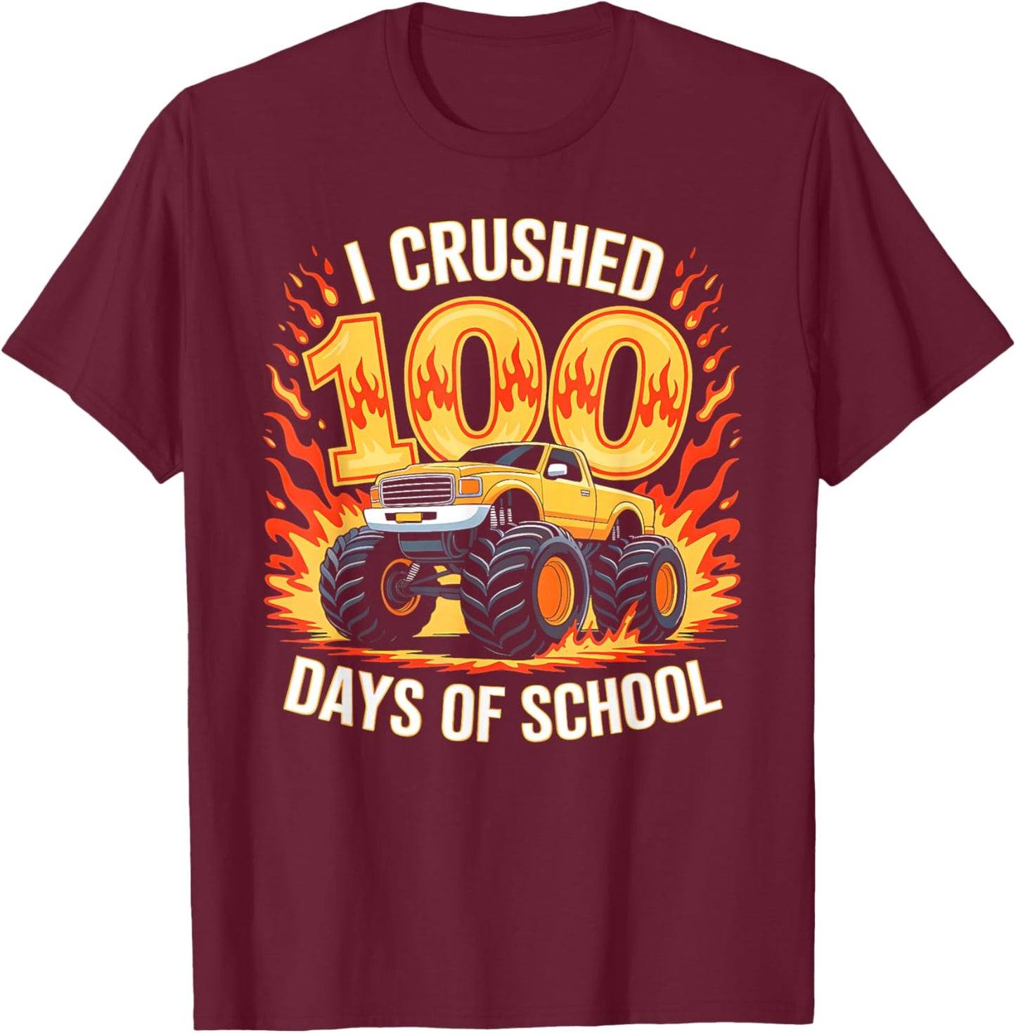 100 Days of School Boys Kids 100 Days Smarter 100th Day T-Shirt - T-Shirt | Maroon