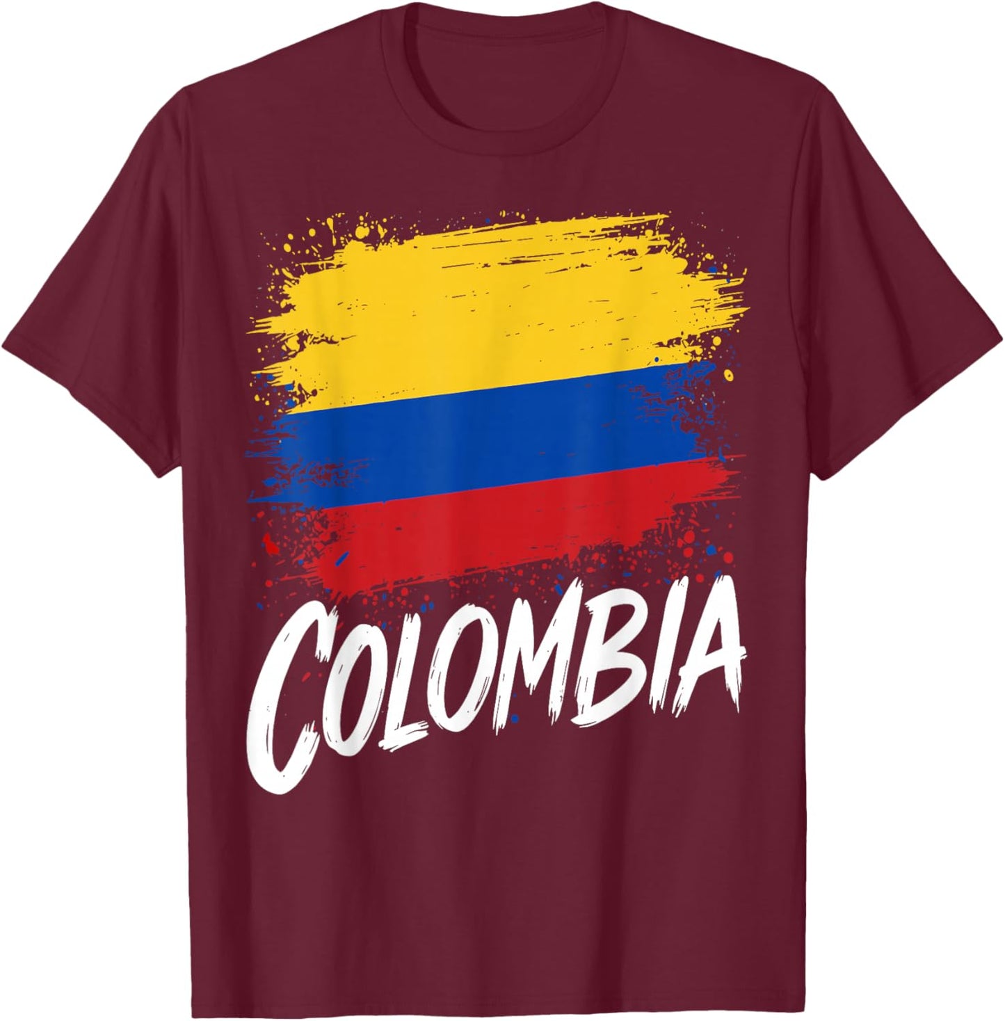 Colombia Lover Colombian Flag T-Shirt - T-Shirt | Maroon