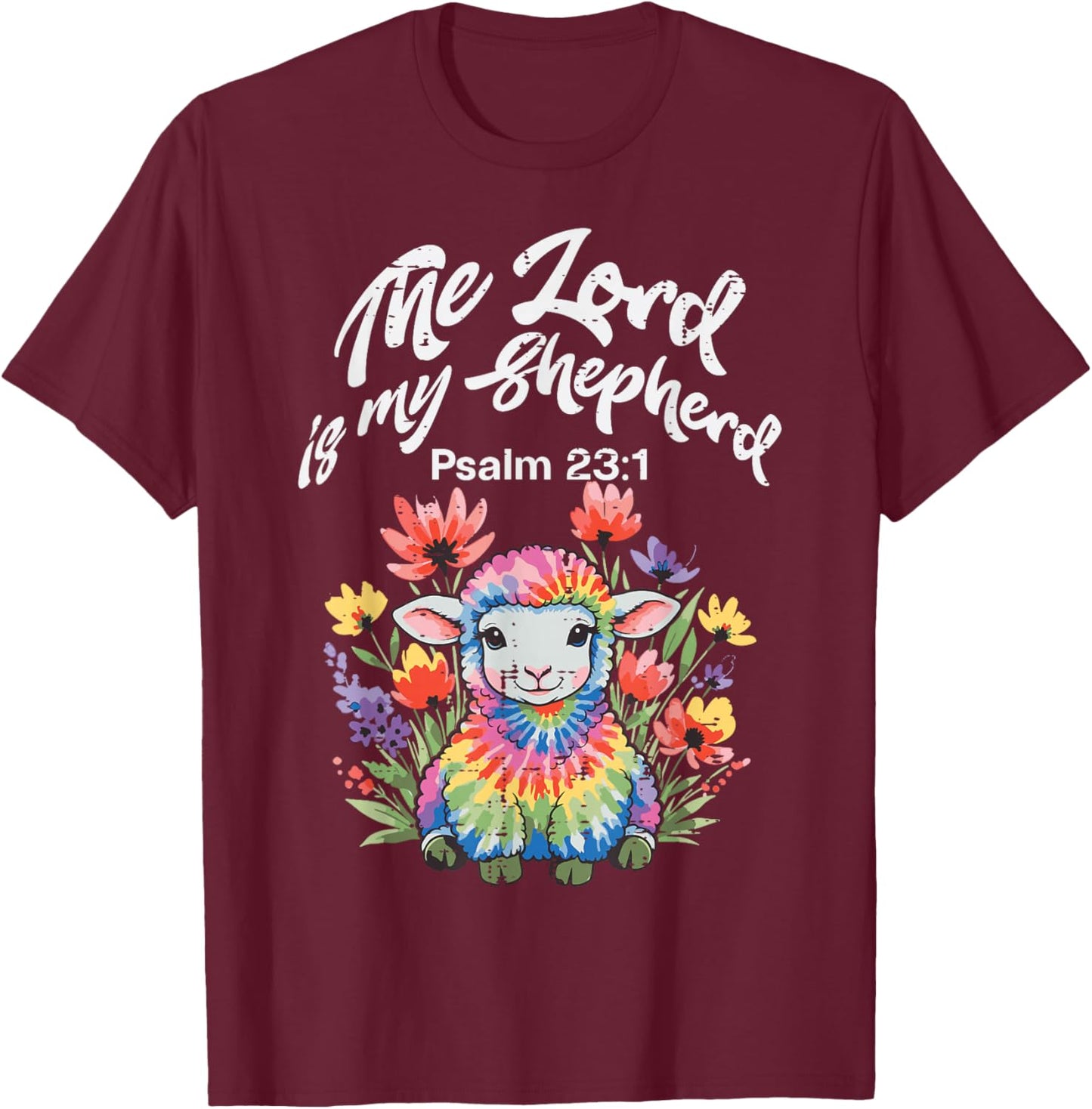 The Lord is My Shepherd Sheep Easter Christian Women Men Kid T-Shirt - T-Shirt | Maroon