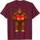 Funny Valentines Day Bigfoot Heart Sunglasses Sasquatch Boys T-Shirt - T-Shirt | Maroon