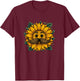 Funny Sunflower Costume with Mustache Beard T-Shirt - T-Shirt | Maroon