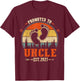 Promoted to Uncle 2027 - Present for First Time New Uncle T-Shirt - T-Shirt | Maroon