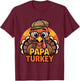 Funny Thanksgiving Papa Turkey Family Matching Men T-Shirt - T-Shirt | Maroon