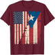 Puerto Rico USA Flag Puerto Rican American Design T-Shirt - T-Shirt | Maroon