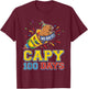 Capy 100th Day of School Cute Capybara Teacher T-Shirt - T-Shirt | Maroon