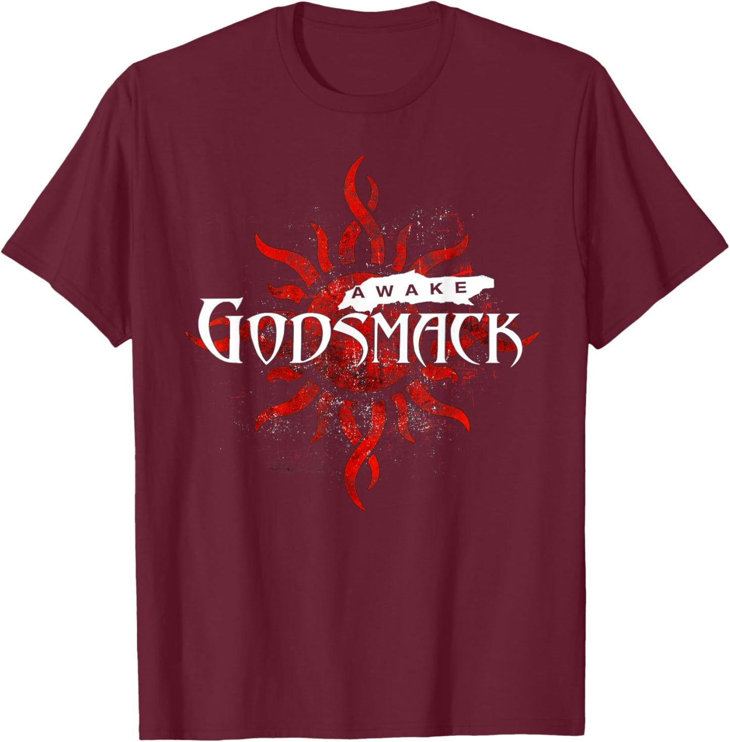 Godsmack Awake Sun 25th On Navy T-Shirt - T-Shirt | Maroon