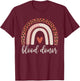 Leopard Rainbow Blood Donation Donor Support Awareness T-Shirt - T-Shirt | Maroon
