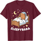 Capybara Sleepybara Sleep Pajamas T-Shirt - T-Shirt | Maroon