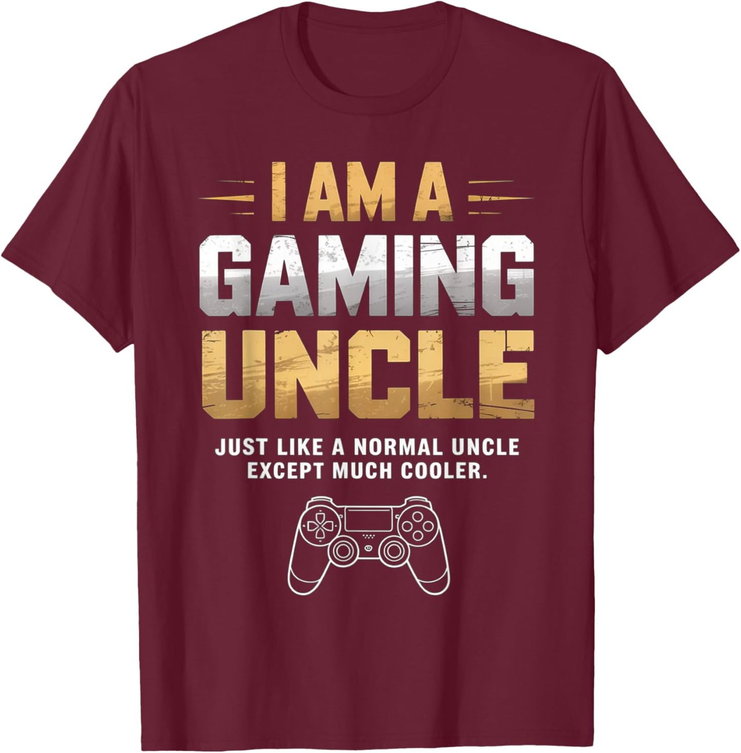 Gaming Uncle Cooler Than Normal Uncle for Boys T-Shirt - T-Shirt | Maroon