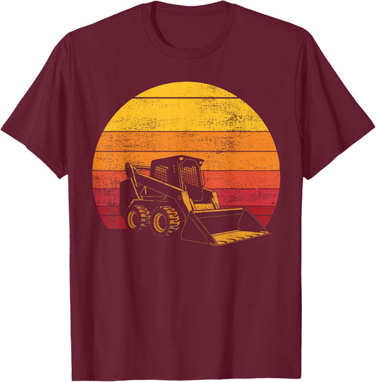 Vintage Skid Steer T-Shirt - T-Shirt | Maroon