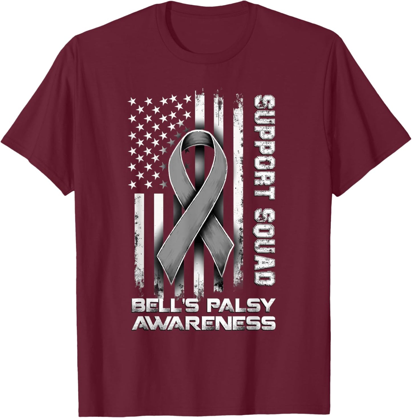 Retro Support Squad Bell's Palsy Awareness T-Shirt - T-Shirt | Maroon