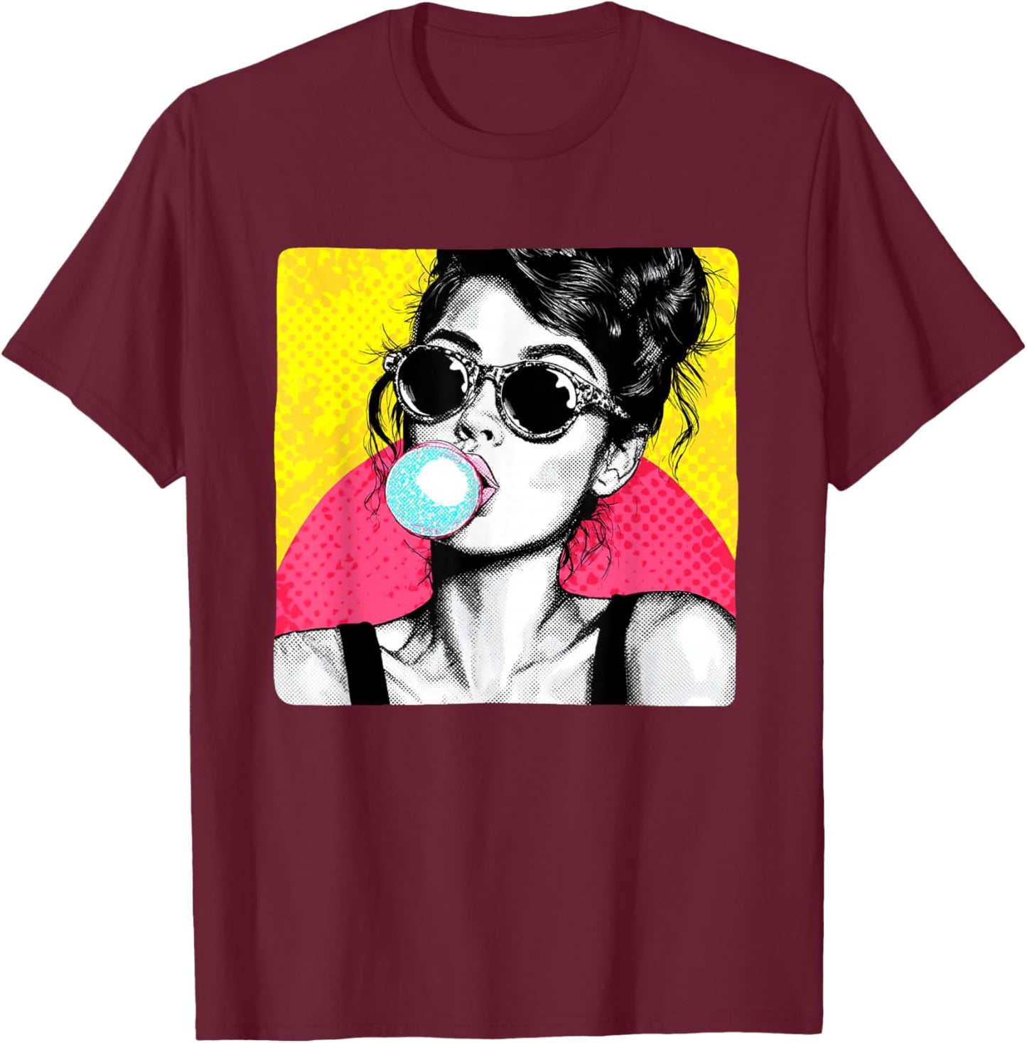 Beautiful Chewing Gum Girl Costume T-Shirt - T-Shirt | Maroon