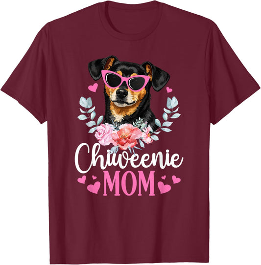 Chiweenie Mom Chiweenie Owner Chiweenie Lover T-Shirt - T-Shirt | Maroon
