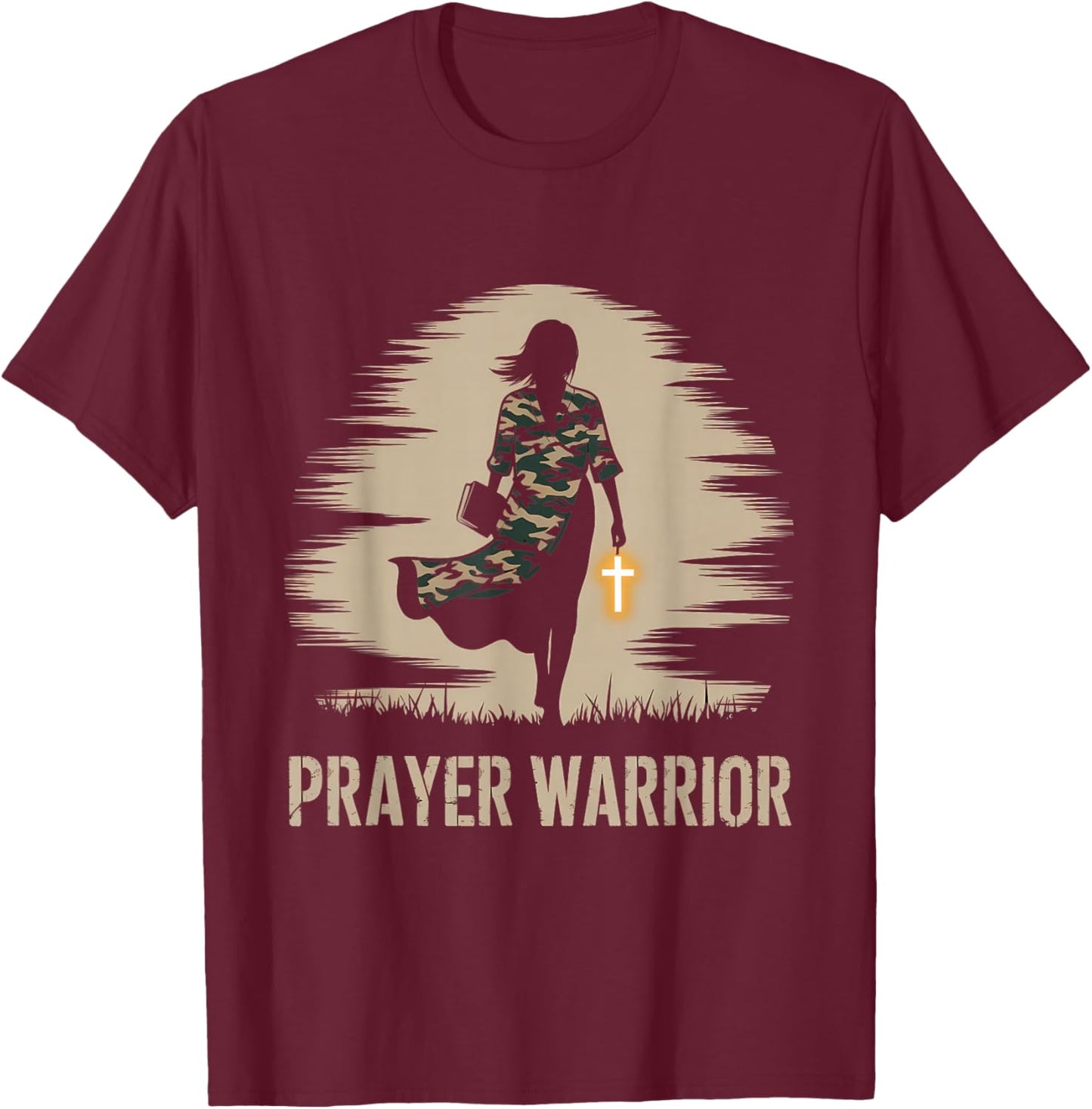 Prayer Warrior God Jesus Christian Black Girl Women T-Shirt - T-Shirt | Maroon