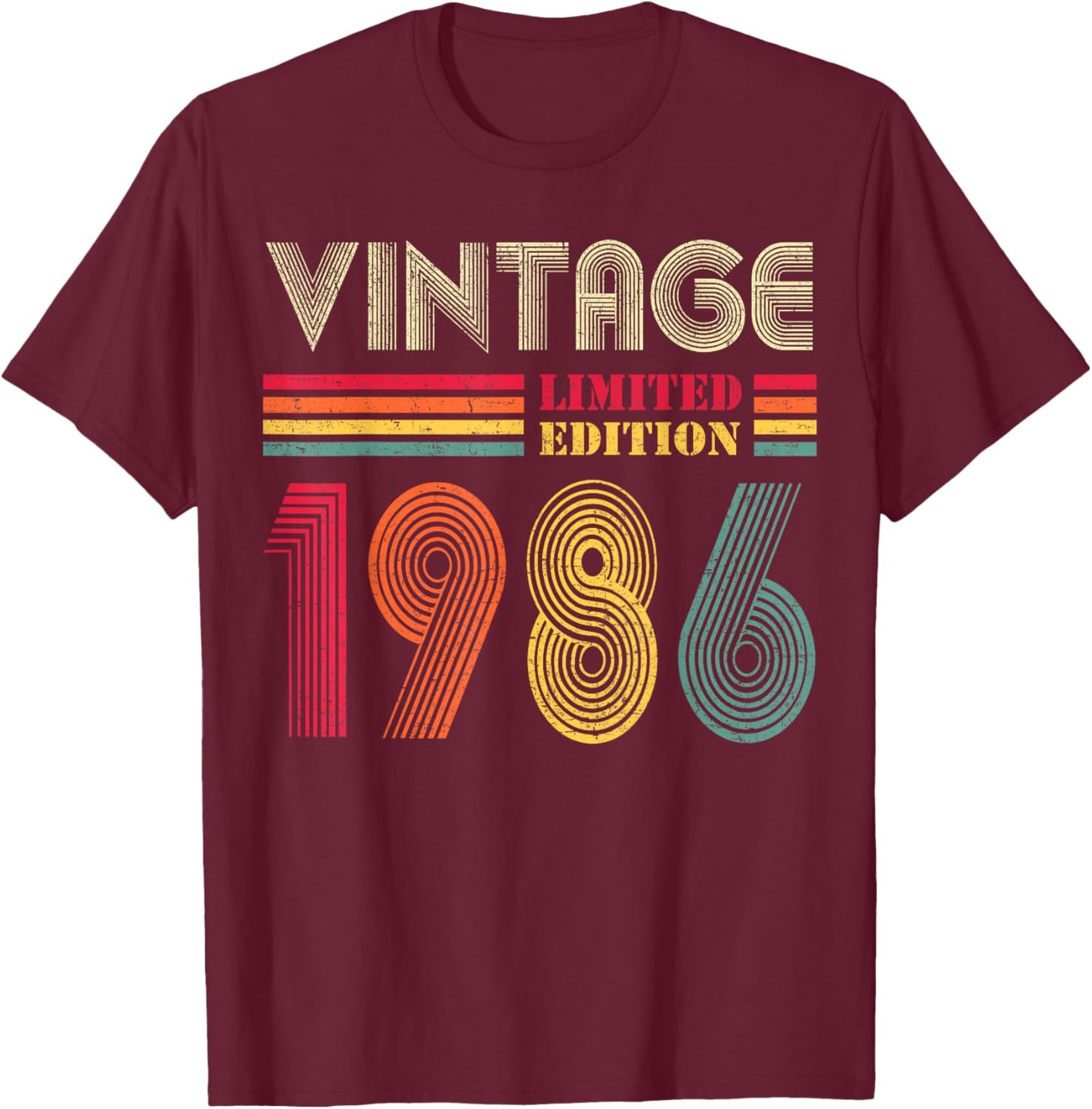 Vintage 1986 40th Birthday Gift Men Women 40 Years Old T-Shirt - T-Shirt | Maroon