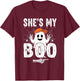 Shes My Boo Couple Matching Halloween Costumes T-Shirt - T-Shirt | Maroon