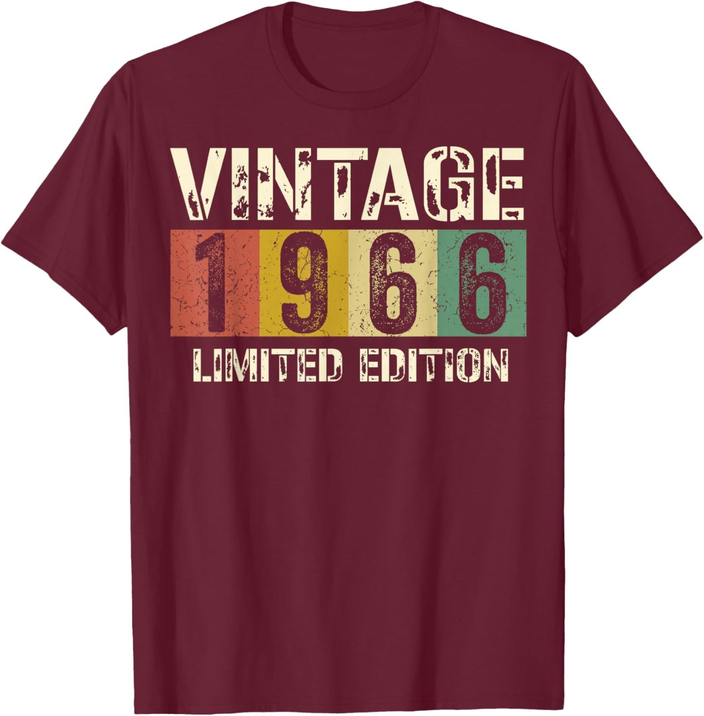 Classic 60 Birthday Decorations Men 60yr 1966 60th Birthday T-Shirt - T-Shirt | Maroon