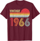 Vintage 1966 60th Birthday Gift Men Women 60 Years Old T-Shirt - T-Shirt | Maroon