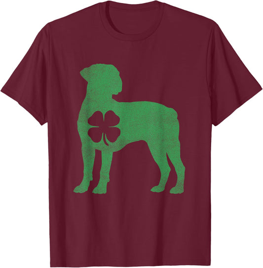 Bullmastiff Dog - Shamrock St. Patrick's Day Saint Paddy's T-Shirt - T-Shirt | Maroon