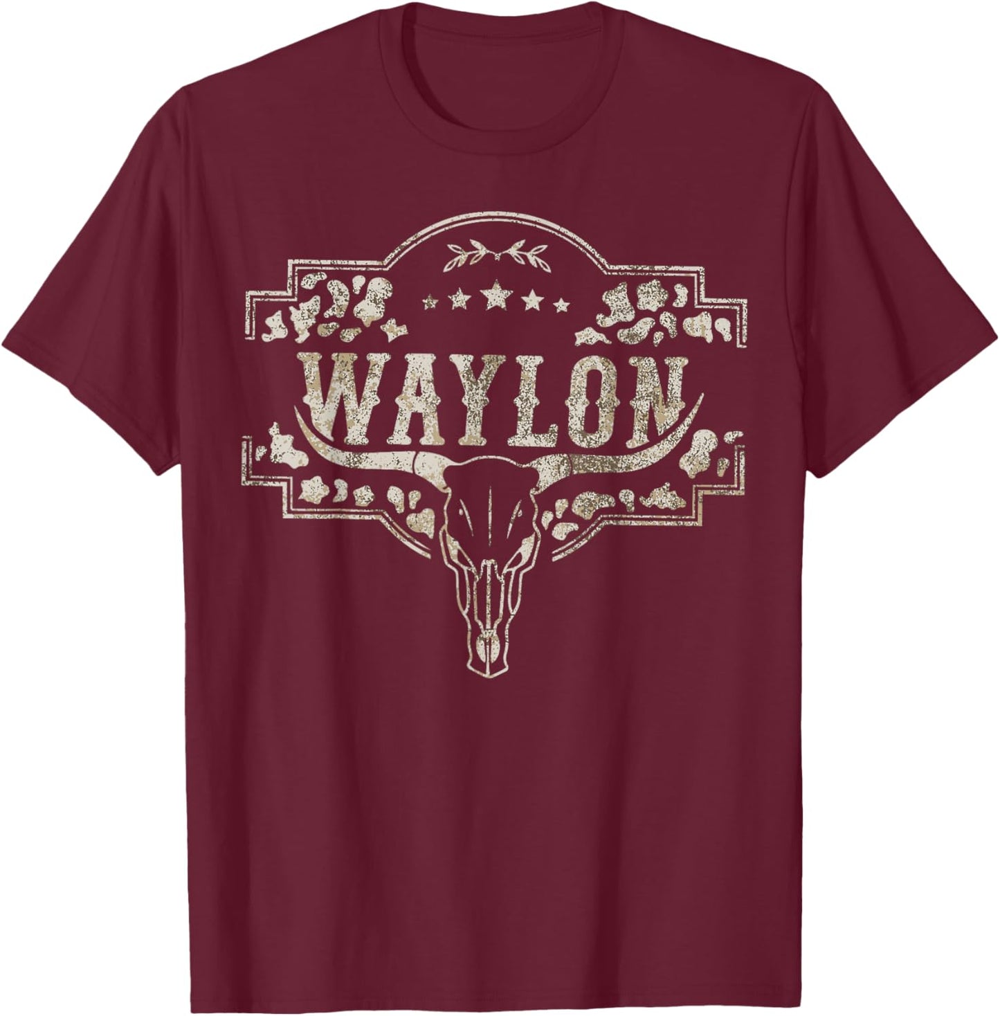 Vintage Waylon Gift Women Kid T-Shirt - T-Shirt | Maroon
