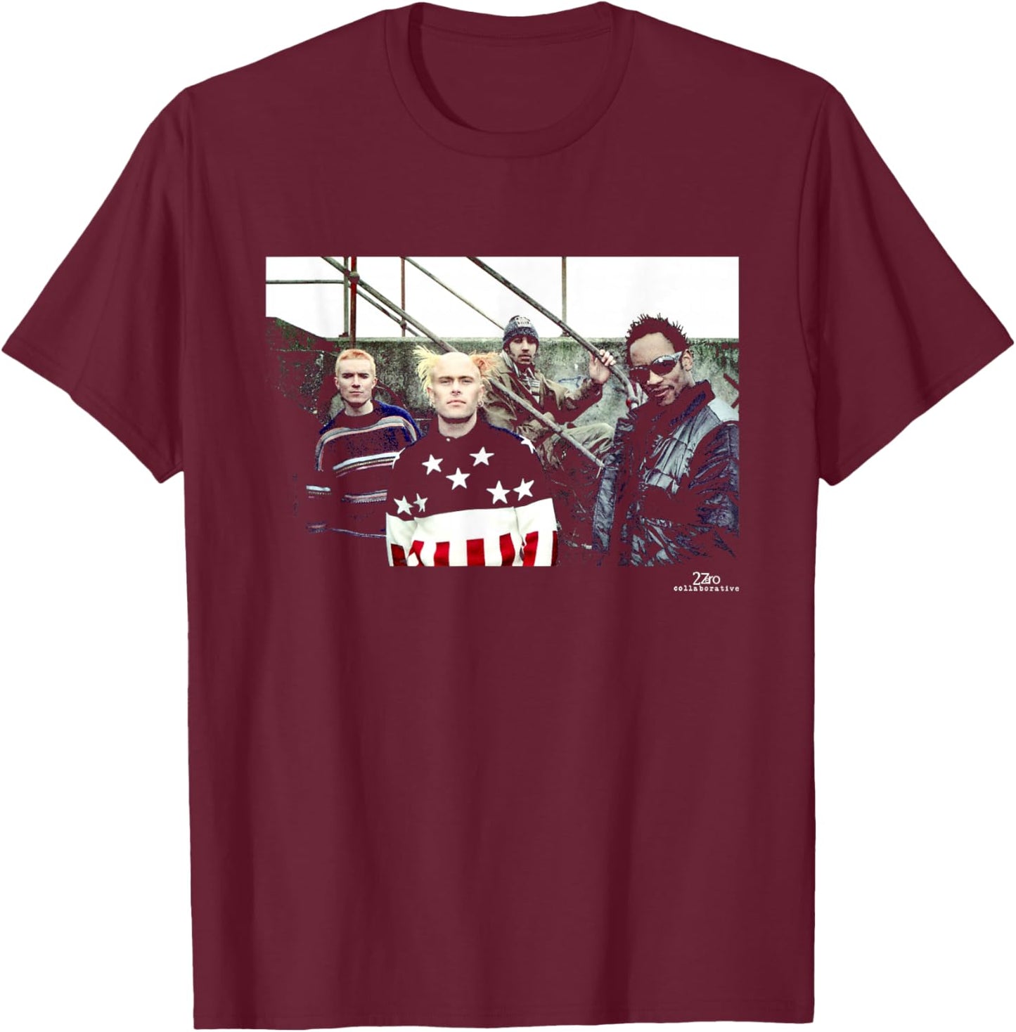 Keith Flint The Prodigy Electronic Band Photo Phil Nicholls T-Shirt - T-Shirt | Maroon