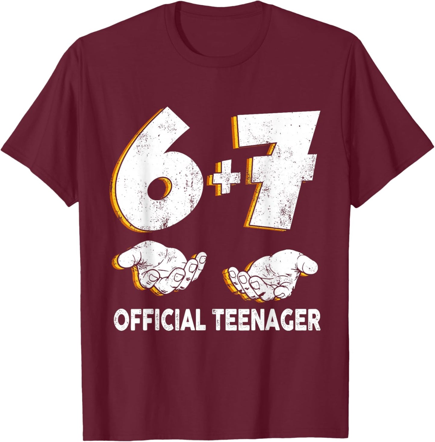 6 7 Birthday Official Teenager 13 Year Old 13th Birthday Boy T-Shirt - T-Shirt | Maroon