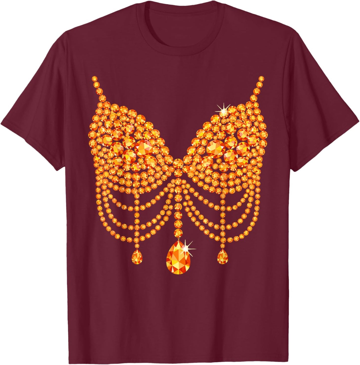 Halloween Orange Bra Design Costume Show Girls T-Shirt - T-Shirt | Maroon
