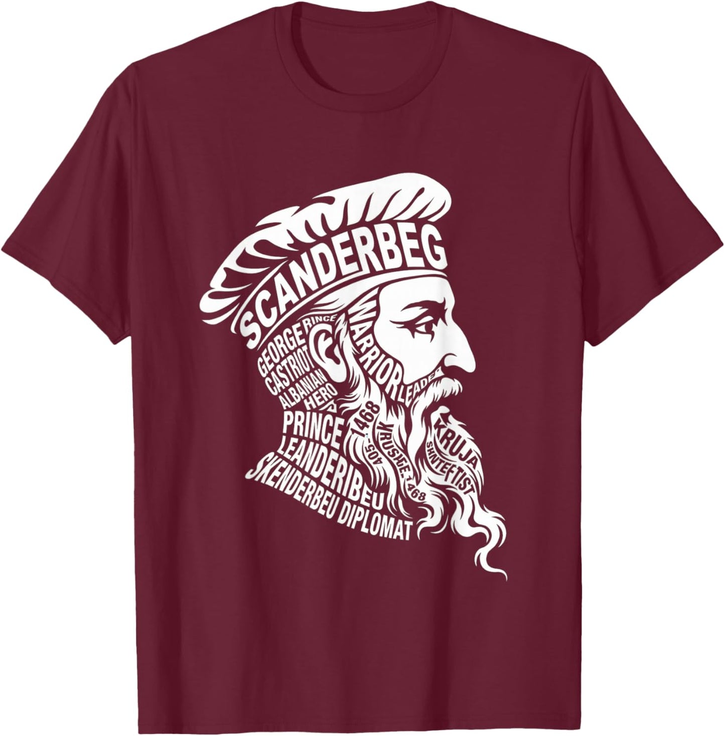 Scanderbeg The Albanian Eagle T-Shirt - T-Shirt | Maroon