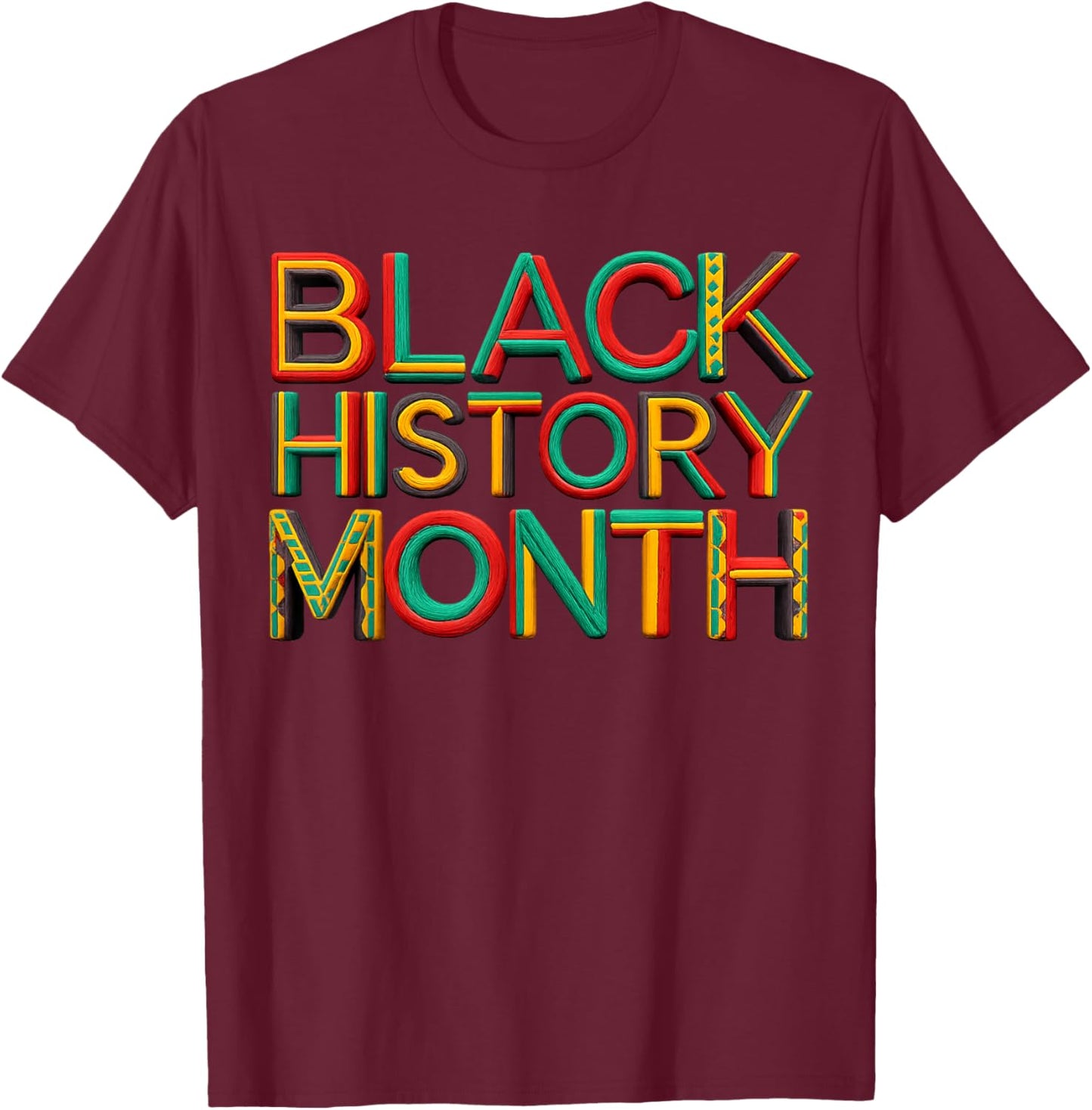 Black History is American History Patriotic African American T-Shirt - T-Shirt | Maroon
