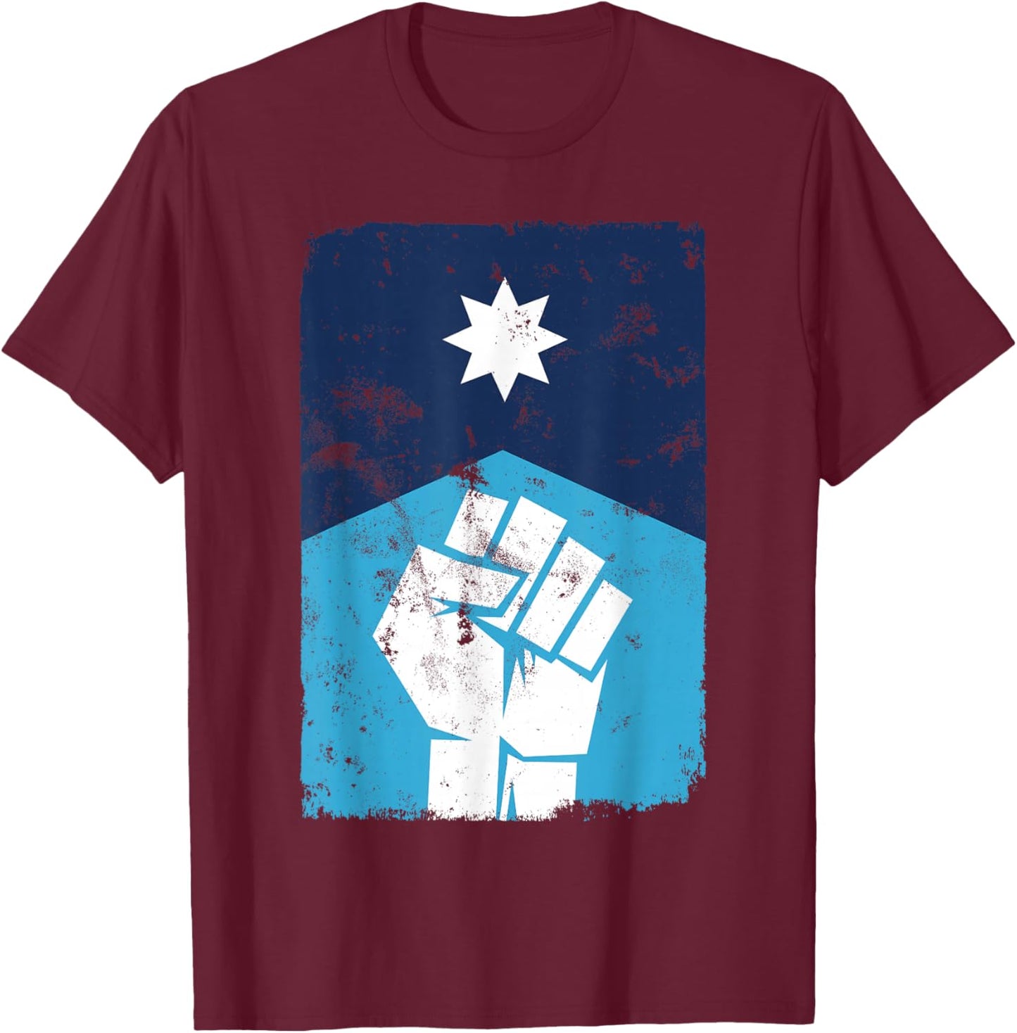 Resist Minnesota Rebel New Flag Distressed Minnesota Resista T-Shirt - T-Shirt | Maroon