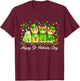 Happy St Patricks Catricks Day Cats Saint Pattys Women Girls T-Shirt - T-Shirt | Maroon