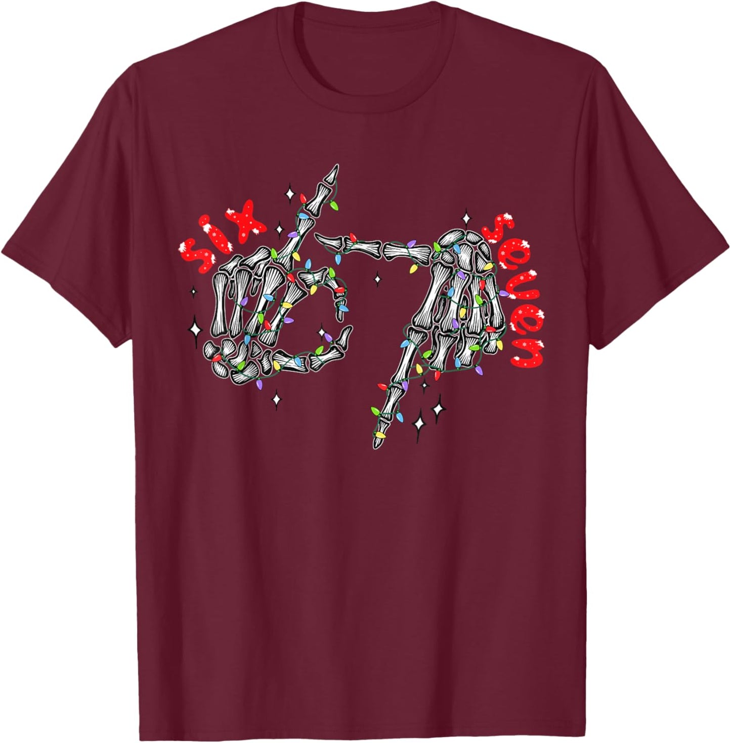 67 Meme Six Seven for Kids Women Men Boys Girls Christmas T-Shirt - T-Shirt | Maroon