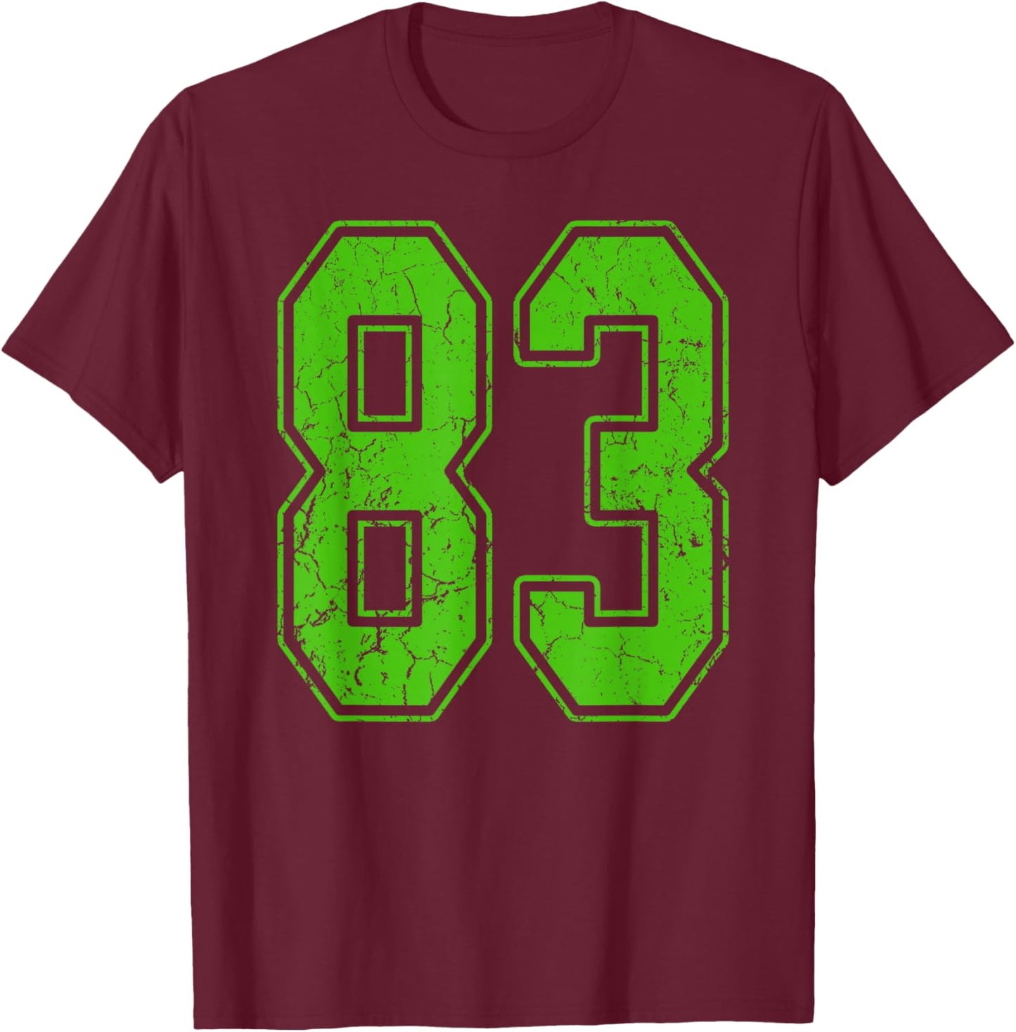 Kelly Green Number 83 Jersey Player Uniform #83 Fan T-Shirt - T-Shirt | Maroon
