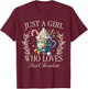 Just A Girl Who Loves Hot Chocolate Christmas Vintage Cocoa T-Shirt - T-Shirt | Maroon
