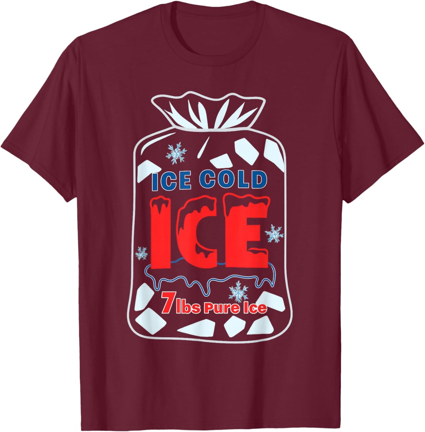 Bag of Ice Halloween Costume T-Shirt - T-Shirt | Maroon