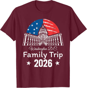 Washington DC 2026 Capitol Hill USA Flag Family Matching T-Shirt - T-Shirt | Maroon