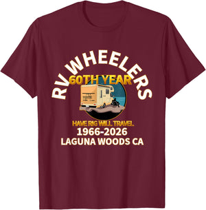 RV Wheelers Club of Laguna Woods T-Shirt - T-Shirt | Maroon