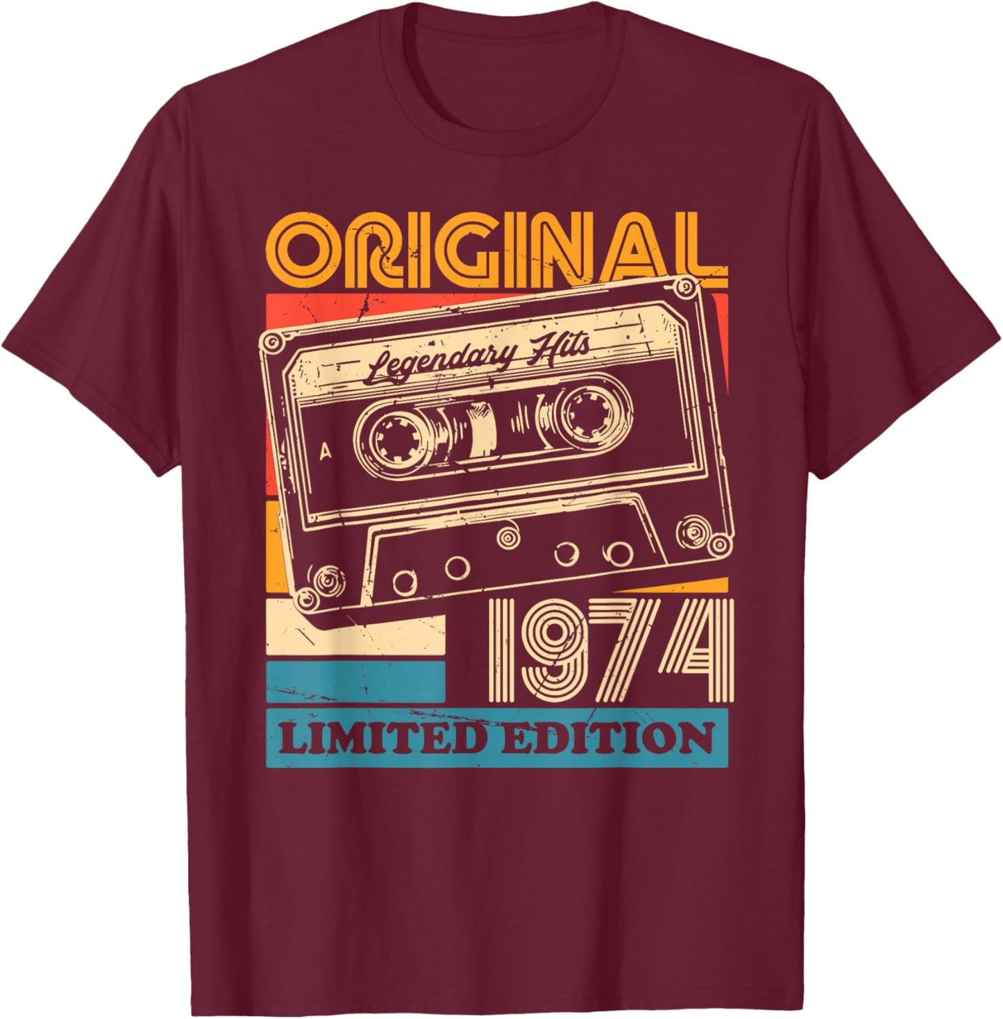 51th Birthday Retro Vintage 1974 Men Women T-Shirt - T-Shirt | Maroon