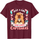 Just a Girl Who Loves Capybaras Cute Capybara Lover Kids T-Shirt - T-Shirt | Maroon