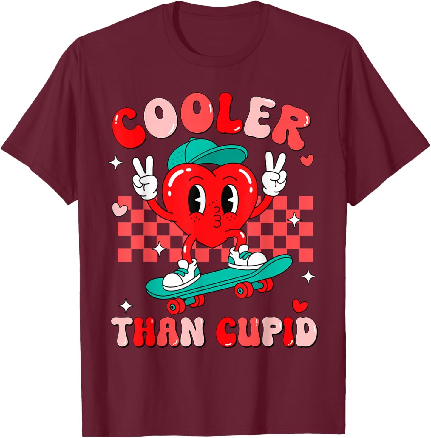Cooler Than Cupid Valentines Day for Teens Kids Boys Girls T-Shirt - T-Shirt | Maroon