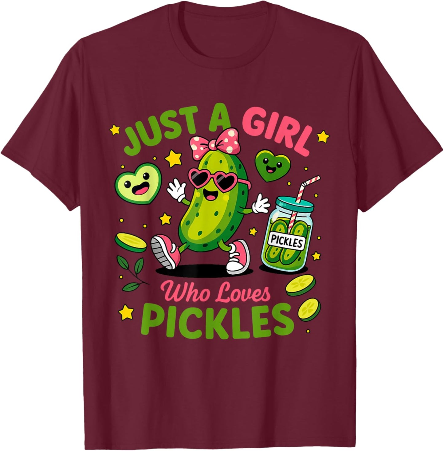 Just A Girl Who Loves Pickles Funny Toddler Pickle Costume T-Shirt - T-Shirt | Maroon
