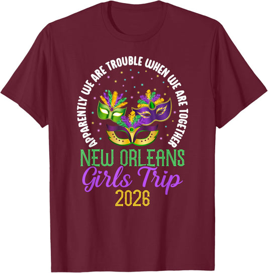 Funny New Orleans Girls Trip 2026 Girls Vacation New Orleans T-Shirt - T-Shirt | Maroon