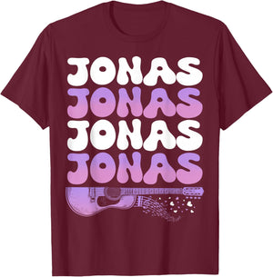 Retro Jonas First Name I Love Jonas 80's Groovy T-Shirt - T-Shirt | Maroon