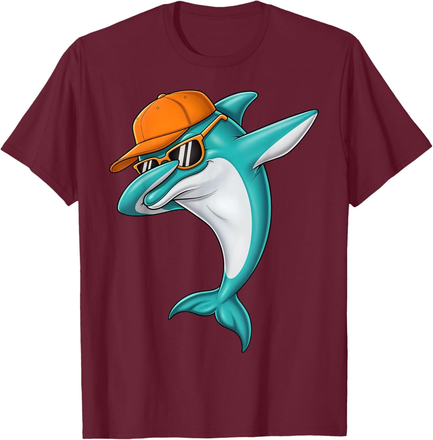 Dolphin Dabbing Women Youth Toddler Kids Boys Girls T-Shirt - T-Shirt | Maroon