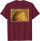 Art Nouveau Inspired Cat Illustration - Fun Cute T-Shirt - T-Shirt | Maroon