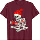 Funny Boys Valentines Skeleton Gamer Video Games Gaming T-Shirt - T-Shirt | Maroon