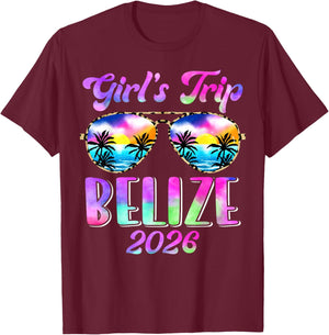 Girl’s Trip Belize 2026 Summer Beach Weekend Vacation Women T-Shirt - T-Shirt | Maroon